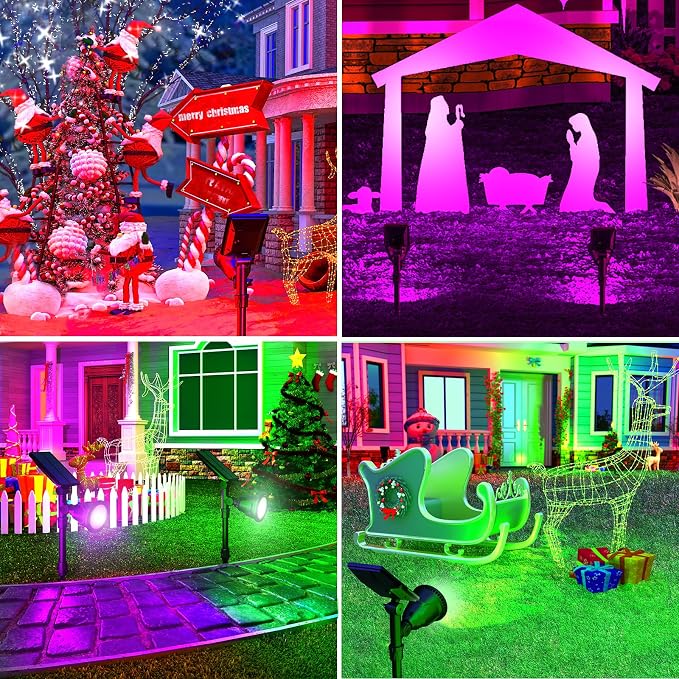 ROSHWEY Solar Spot Lights Outdoor, 7 Colors Halloween Christmas Outdoor Lights - Image 9