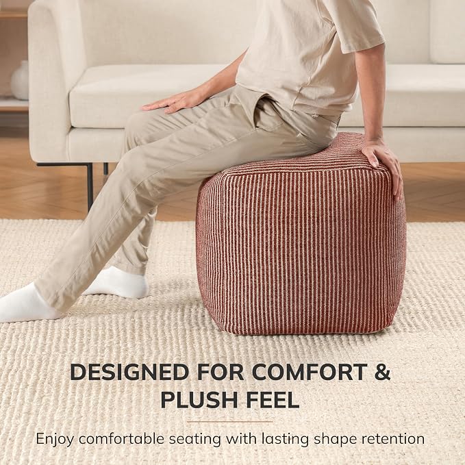 Anji Mountain 100% Handmade & Handcrafted Comfortable Home Décor Pouf Ottoman - Image 5