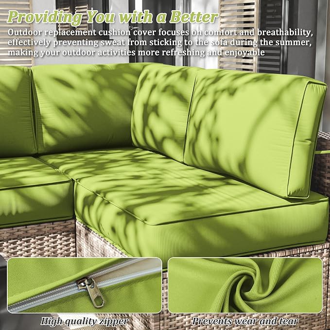 14 Pcs Outdoor Cushion Slipcovers Outdoor Patio Cushion Covers Replacement - Image 3