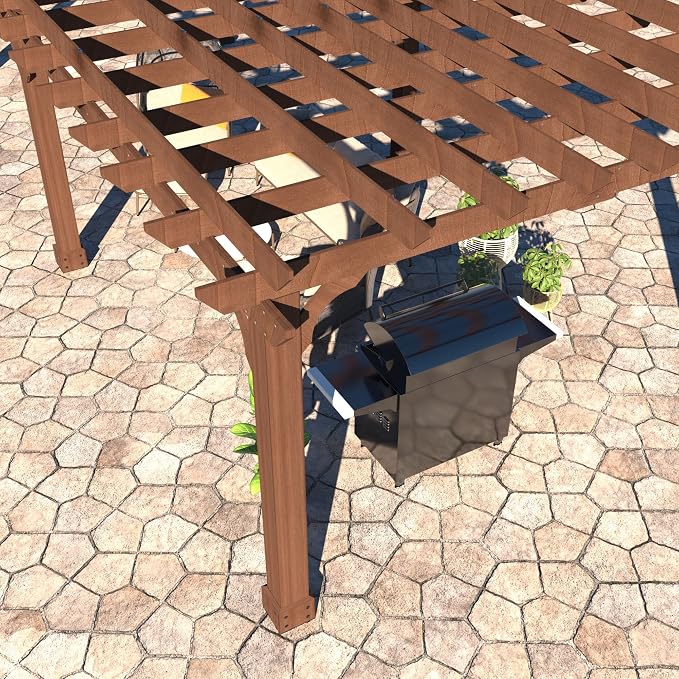 MUPATER 12x20 FT Retratable Wooden Pergola Gazebo - Image 8