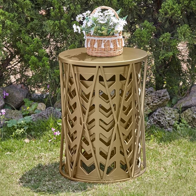 Y&M Nesting Side Table, Outdoor Decorative Garden Stool - Image 7