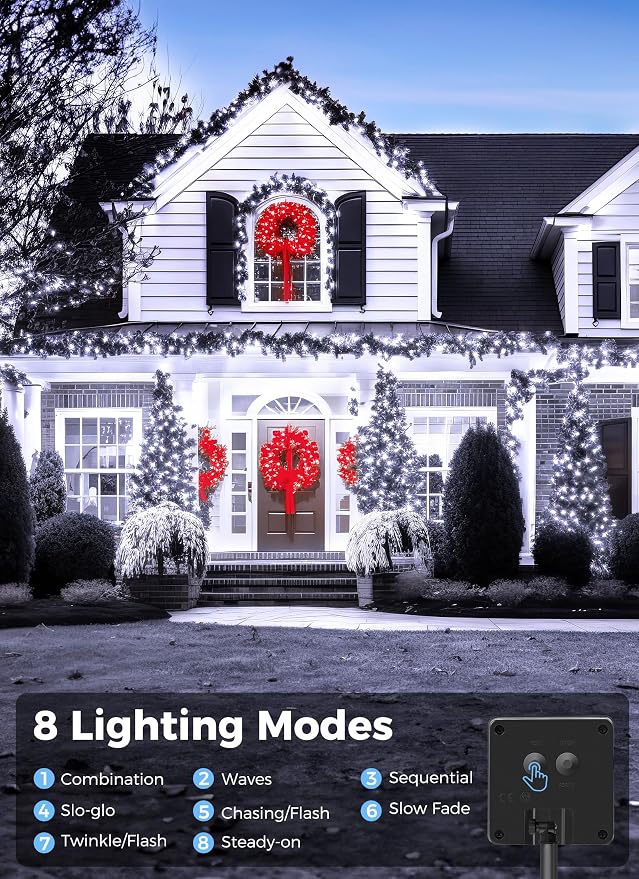 Minetom Solar String Lights Outdoor, Extra Long 72FT 200 LED Christmas String - Image 5