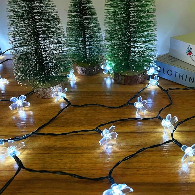 Solar String Lights for Outside，50 LED Solar Flower Lights Outdoor Waterproof - Image 3
