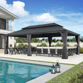 PURPLE LEAF 14' X 24' Outdoor Hardtop Gazebo Aluminum Pavilion by PURPLELEAF