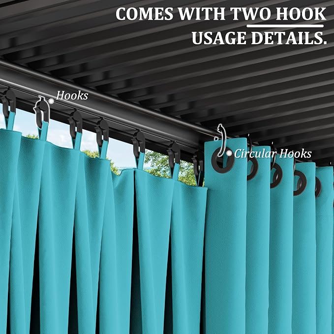 Gazebo Universal Replacement Privacy Curtain, 4-Panels Sidewall Curtains - Image 3