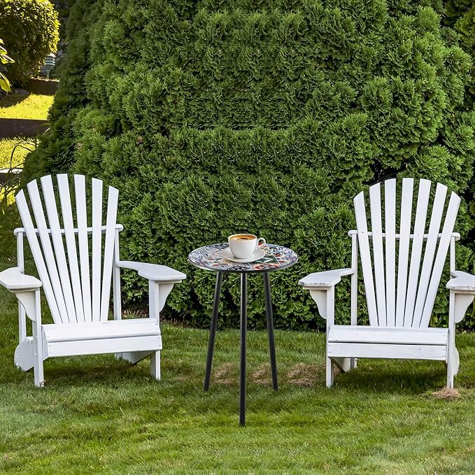 1 Pack Metal Outdoor Side Table Small Outside Round End Table - Image 7