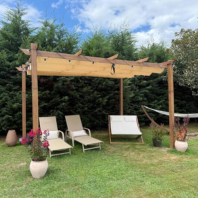 PURPLE LEAF 10' x 13' Outdoor Retractable Pergola - Image 2
