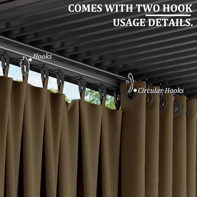 Gazebo Universal Replacement Privacy Curtain, 4-Panels Sidewall Curtains - Image 3