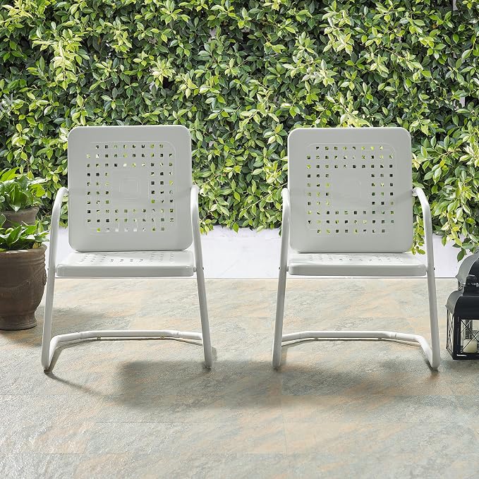 Crosley Furniture Bates 2-Piece Outdoor Chair Set, Retro Metal Patio Chairs - Image 6