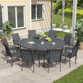 VICLLAX 11 Pieces Patio Outdoor Dining Set, Dark Grey/Grey by HOME