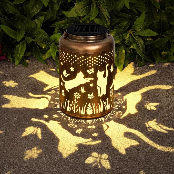 Cat Gifts Solar Lanterns Outdoor Waterproof, Birthday Gifts by ChristmasDecorations