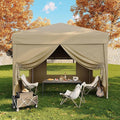 10x10 Pop Up Canopy Tent with 4 SideWalls, Easy Up Canopy with 3 Adjustable by GarveeLife