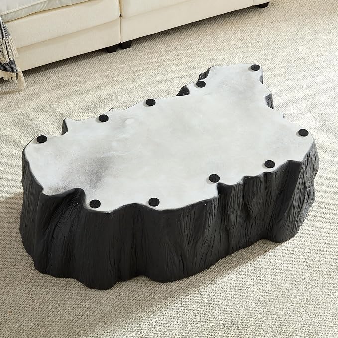 48.62" Coffee Table Modern Unique Shape Fiberglass Center Table - Image 9