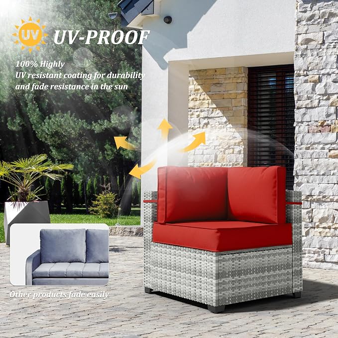 14 Pcs Outdoor Cushion Covers Patio Cushion Slipcovers Replacement Splash Proof - Image 5