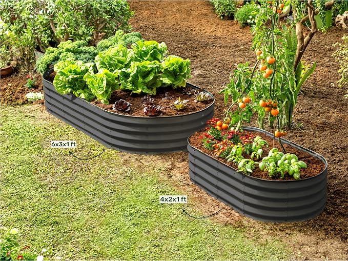Plant & Plot Galvanized Raised Garden Beds Outdoor // 6×3×1 ft Planter Raised - Image 6