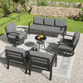 Kullavik Aluminum Patio Furniture Set, 6 Pieces 7 Seat Sectional Metal Outdoor by KULLAVIK