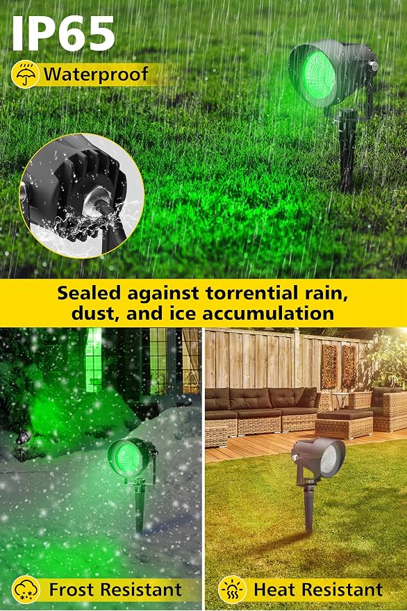 T-SUN Green Spotlight Outdoor, Waterproof LED Landscape Lighting - Image 4