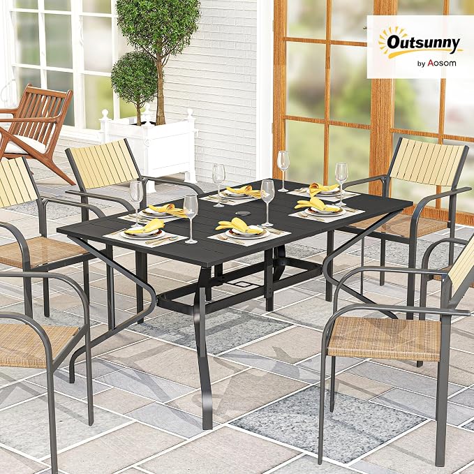 Outsunny Rectangle Outdoor Dining Table - Image 2