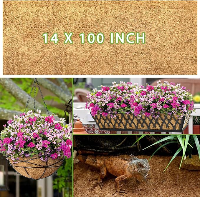 14x100 Inch Coconut Liner Roll for Planters Flower Basket Natural Coco Fiber - Image 3