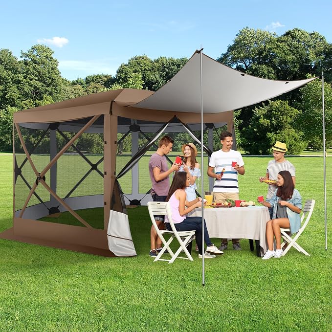 COBIZI 12x12 FT Pop Up Canopy Extendable Tent, Gazebos On Clearance, Screened - Image 2