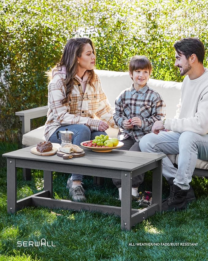SERWALL HDPE Patio Conversation Set, 6-piece Sectional Outdoor Furniture Set - Image 8