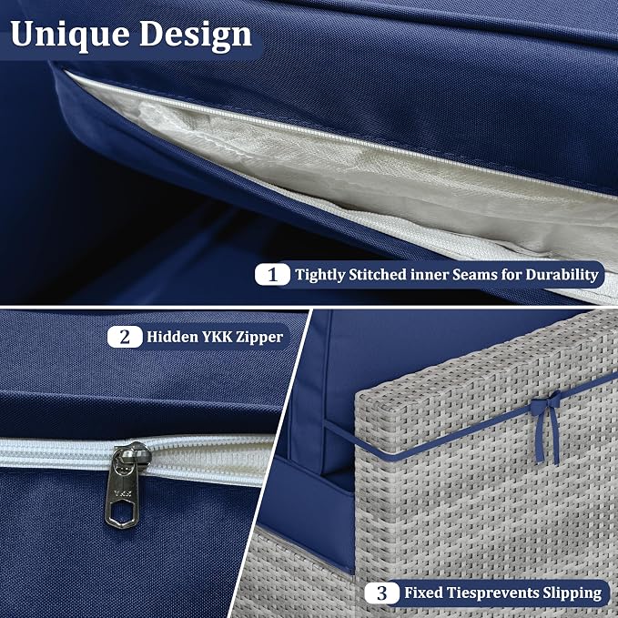 14 Pcs Outdoor Cushion Covers Patio Cushion Slipcovers Replacement Splash Proof - Image 4