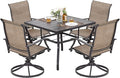 NUU GARDEN Outdoor Patio Dining Set, 4 Swivel Textilene Dining Chairs and 37" by NUUGARDENCORPORATION