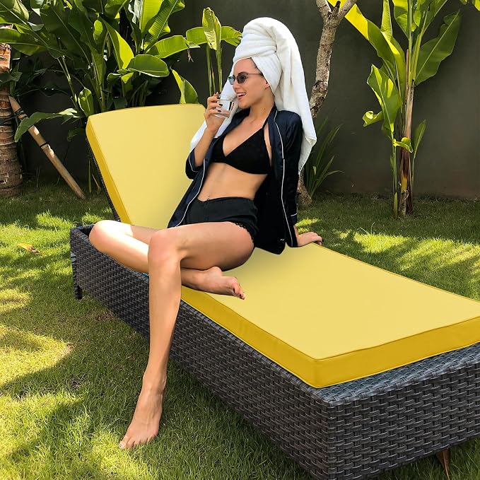 Chaise Lounge Cushion Outdoor, Waterproof and Stain-Resistant Lounge Deck - Image 7