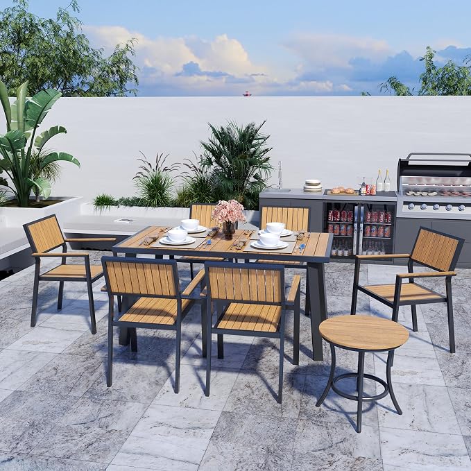 Pamapic 8-Piece Patio Dining Set，Outdoor Aluminum Furniture Set - Image 2