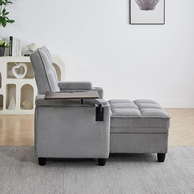 Eafurn 6-Position Adjustable Convertible Chaise Lounge Sleeper Chair - Image 6