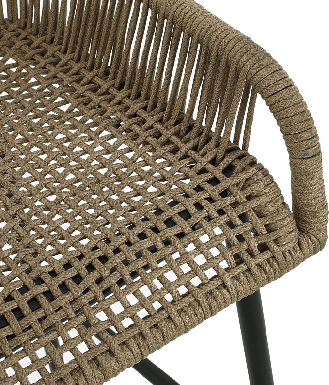 Christopher Knight Home Outdoor Patio Rope Weave Iron Barstools, Powder Coated - Image 8