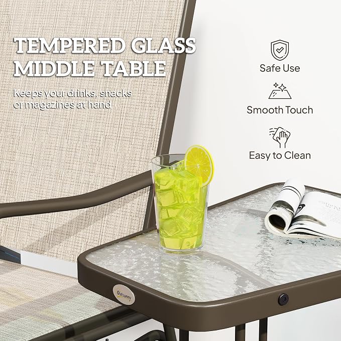 Outsunny Outdoor Glider Chairs - Image 6