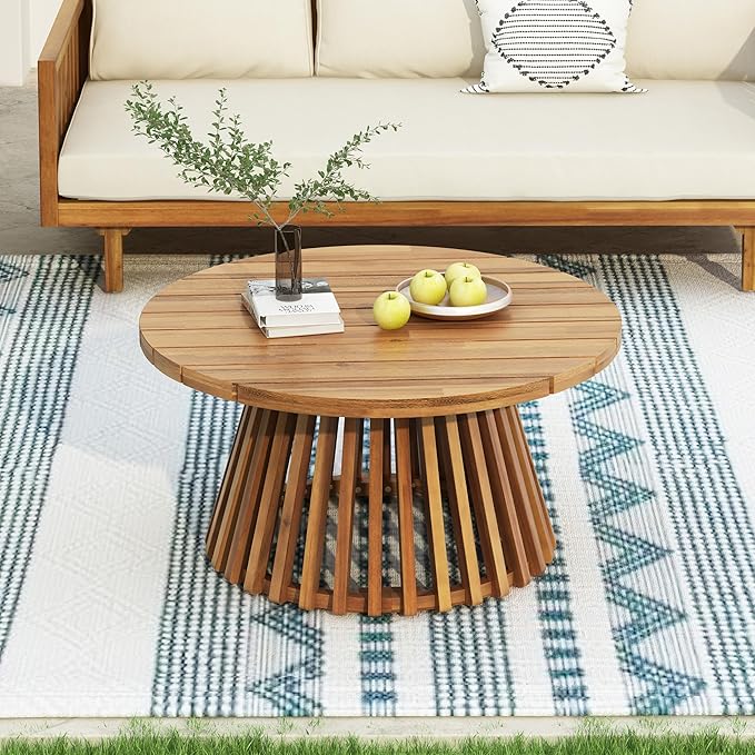 Merax Outdoor Acacia Wood Conversation Set - Image 3