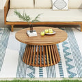 Merax Patio Outdoor Acacia Wood Round Coffee Table by Merax