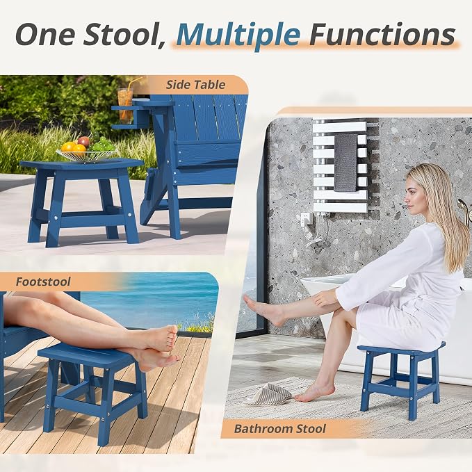LUE BONA Outdoor Adirondack Ottomans, Footrest Footstool, Outdoor Foot Rest - Image 4