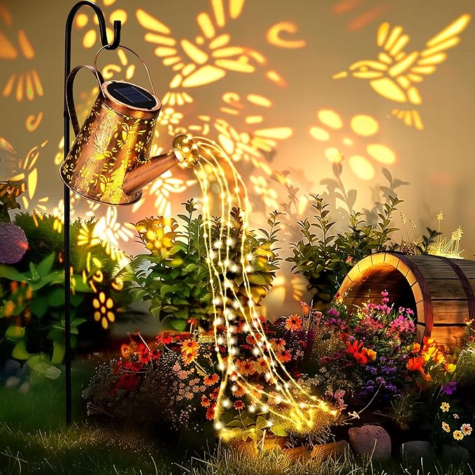 Solar Lights Outdoor Garden Decor, Large Lanterns Watering Can Lights Gardening by PATIOPIA