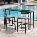 Crestlive Products Outdoor Bar Table and Chairs Set, 3 Piece Outside Patio Bar by CrestliveProducts
