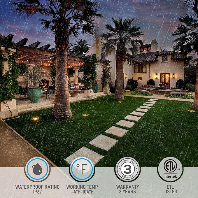 LEONLITE Dia. 4 Inch Well Lights Landscape LED In Ground, Grated Top, 5 Color - Image 5
