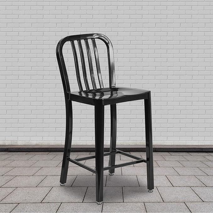 Flash Furniture Gael Commercial Grade 2 Pack 24" High Black Metal - Image 2