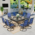 Sophia & William Outdoor Patio Dining Set 9 Pieces, 8 x Textilene Swivel Patio by SophiaWilliam