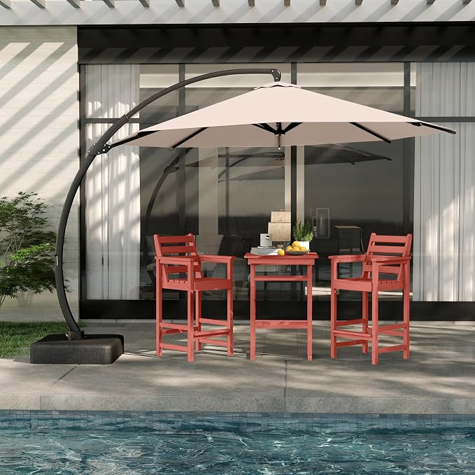 Bar Height Adirondack Chairs and Table Set, Outdoor Patio Bar Set by PatioKingdom