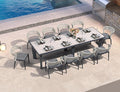 PURPLE LEAF 11 Pieces Outdoor Dining Set Patio Table and Chairs Set Aluminum by PURPLELEAF