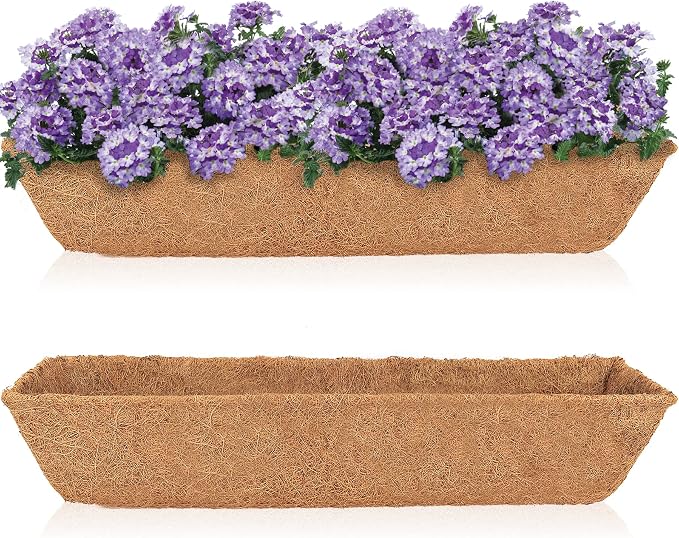 HFHOME 2Pcs 24" Trough Coco Fiber Replacement Liner, Natural 24 in Window Deck by HFHOME