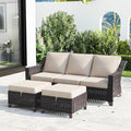 Joyside Patio Furniture Set, 3 Pieces Outdoor Wicker High Back Sofa by Joyside