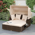 ORALNER Outdoor Daybed, 2-Person Wicker Patio Sofa by ORALNER
