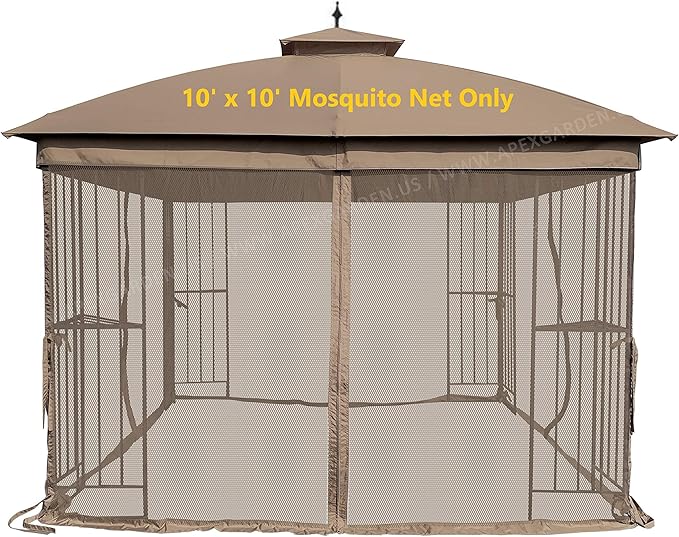 APEX GARDEN 10' x 10' Gazebo Replacement Mosquito Netting by APEXGARDEN