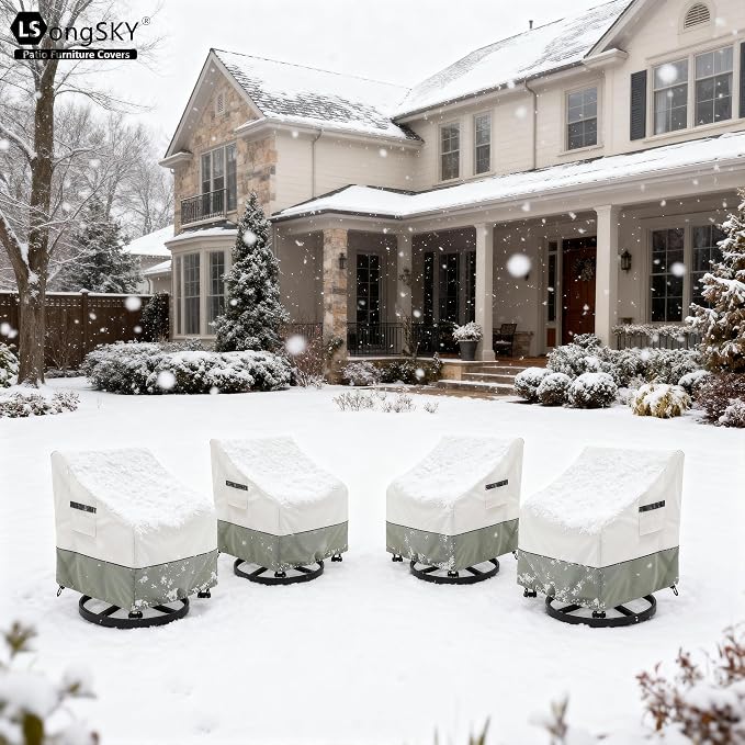 Patio Swivel Chair Cover 4 Pack, Waterproof Heavy Duty Outdoor Chair Covers - Image 6