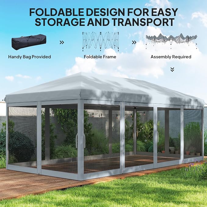 Outsunny 10' x 20' Pop Up Canopy Tent - Image 4