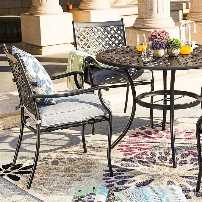 Garden Elements 5-Piece Outdoor Patio Dining Set – 42" Round Table - Image 8