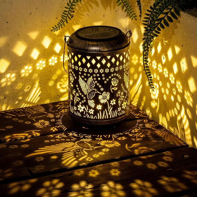 Christmas Outdoor Decor Solar Lanterns Hanging Waterproof, Hummingbird Garden by Suncket